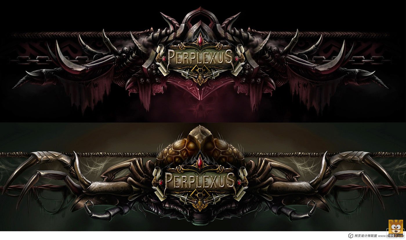 《PERPLEXUS》暗黑战斗游戏UI网站_点击查看原图