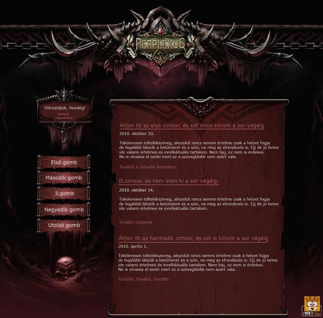 《PERPLEXUS》暗黑战斗游戏UI网站_点击查看原图